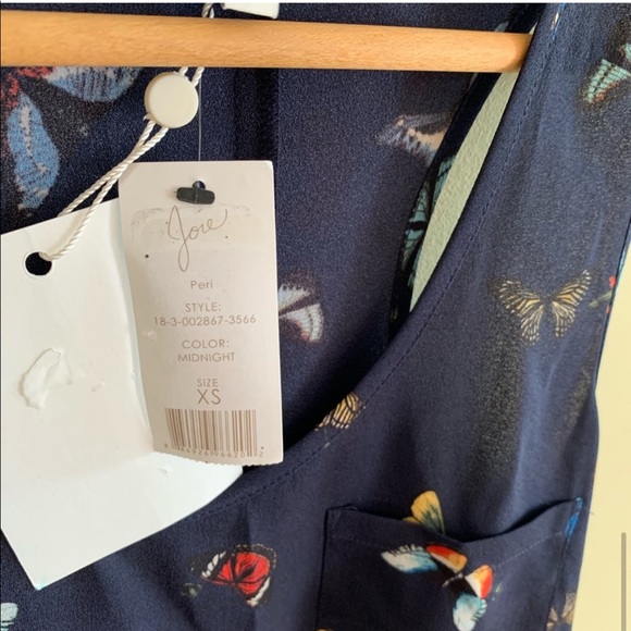 NWT Joie Peri Butterfly Tank Dress Navy Blue Extra Small XS - Picture 4 of 6